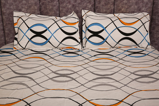 wsoko 300tc Soft Cotton Bedsheet for Double Bed, Size 90x100 inches with 2 Large Size Pillow Covers