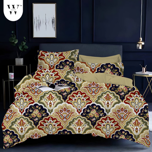 wsoko 300tc Soft Cotton Bedsheet for Double Bed, Size 90x100 inches with 2 Large Size Pillow Covers