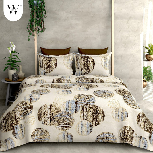 W-SOKO Floral Print 240 TC Microfiber Single Bed Bedsheet with 1 Pillow Covers (Size- 60 x 90 Inch)