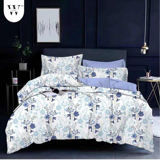 wsoko 300tc Soft Cotton Bedsheet for Double Bed, Size 90x100 inches with 2 Large Size Pillow Covers