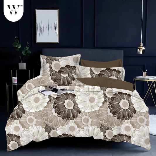 wsoko 300tc Soft Cotton Bedsheet for Double Bed, Size 90x100 inches with 2 Large Size Pillow Covers