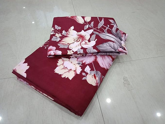 WSOKO 100% Cotton 400 TC Premium Super King Size Bedsheet for Double Bed (108 x 108 Inch) with 2 Pillow Covers Set (17 x 27 Inch) Designer Printed Bedsheet