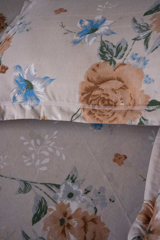wsoko 300tc Soft Cotton Bedsheet for Double Bed, Size 90x100 inches with 2 Large Size Pillow Covers